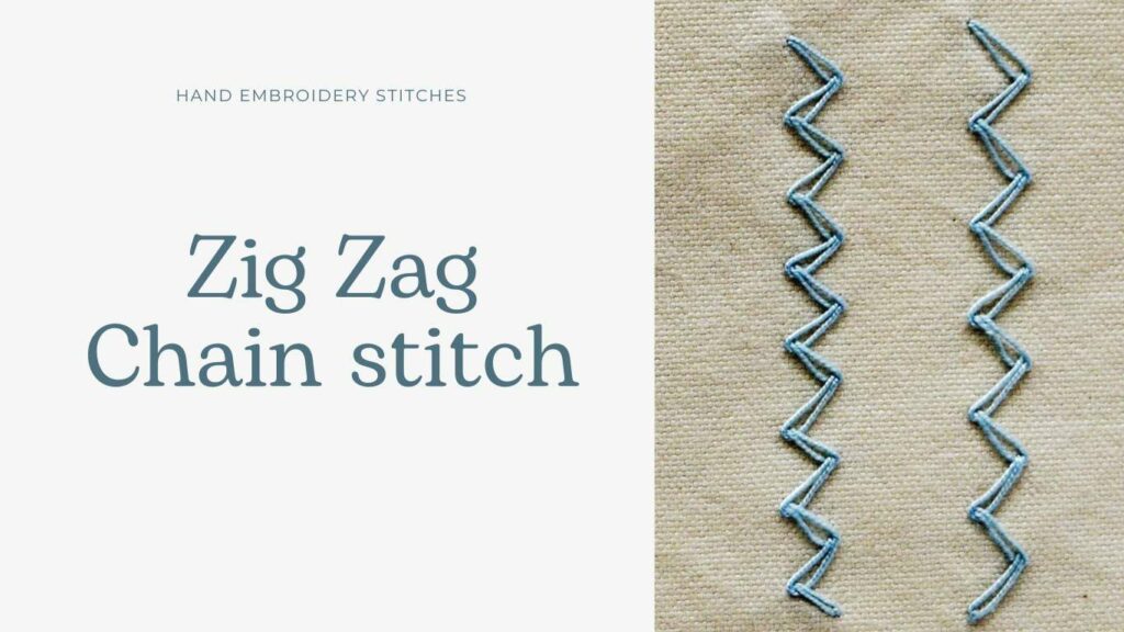 Zick-Zack-Kettenstich-Handstickerei