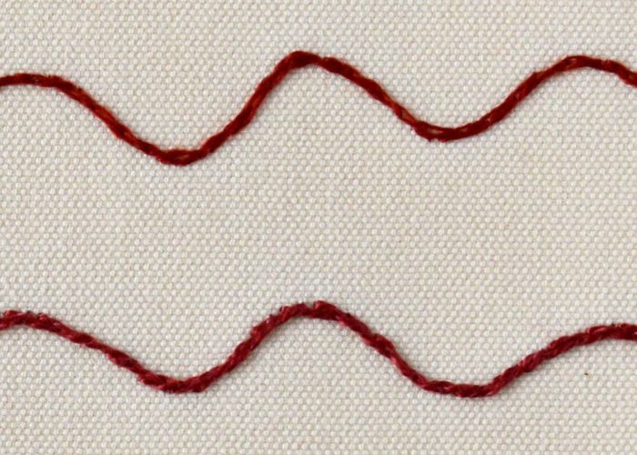Split Stitch Stickerei zweireihig