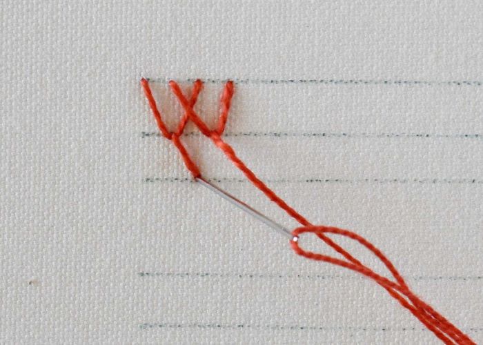 Fußkettchen Stich Handstickerei Schritt 5