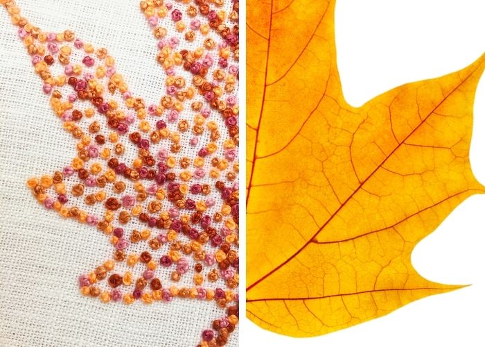 Autumn leaf embroidery inspiration